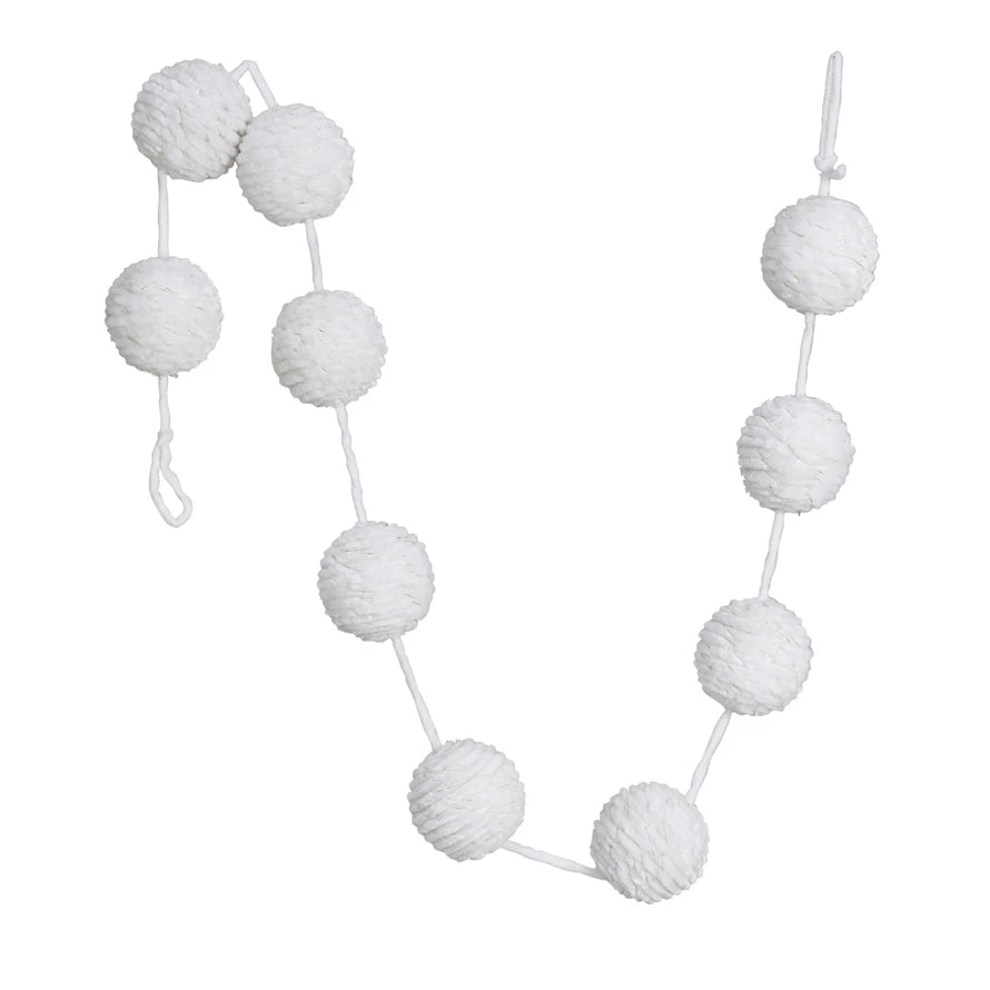 Chenille Snowball Garland