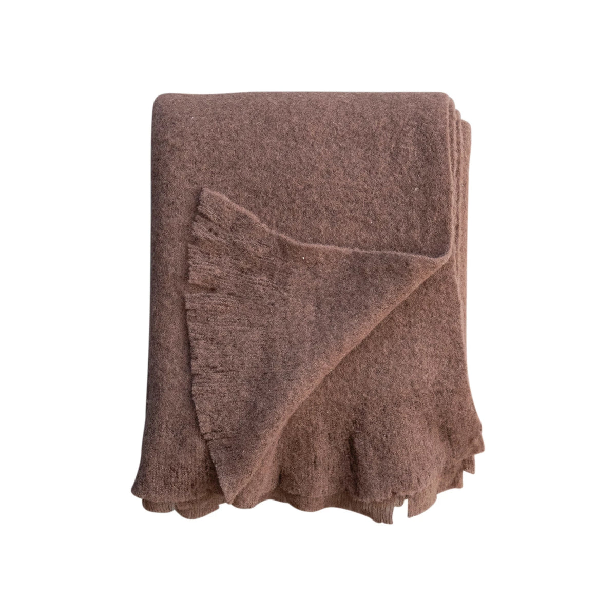 Wool Throw w/ Ruffled Edge