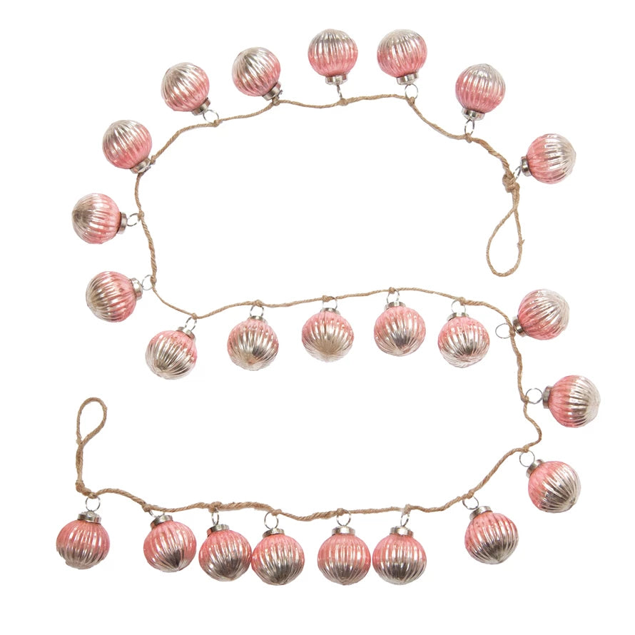 Mercury Glass Ball Ornament Garland