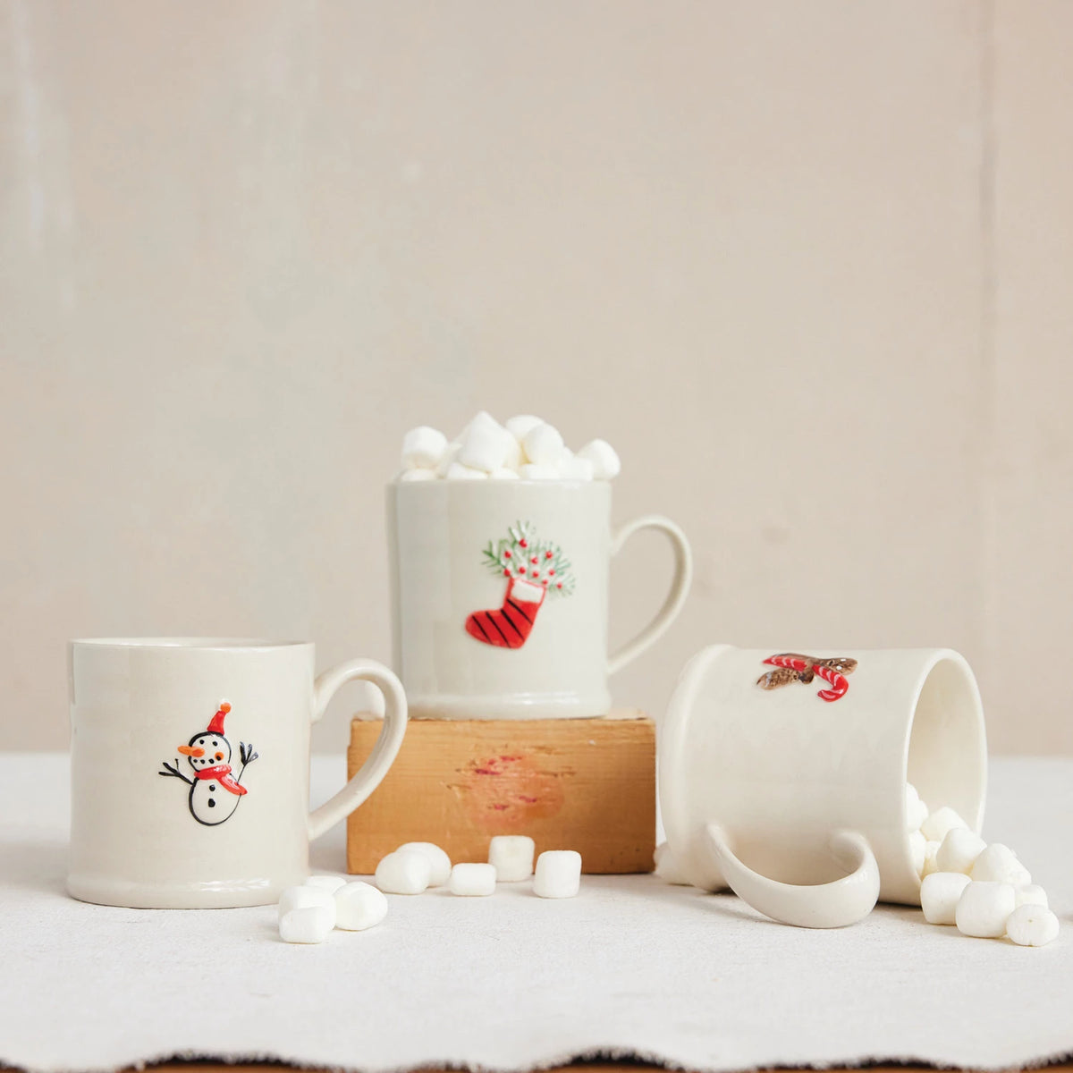 Stoneware Christmas Mugs