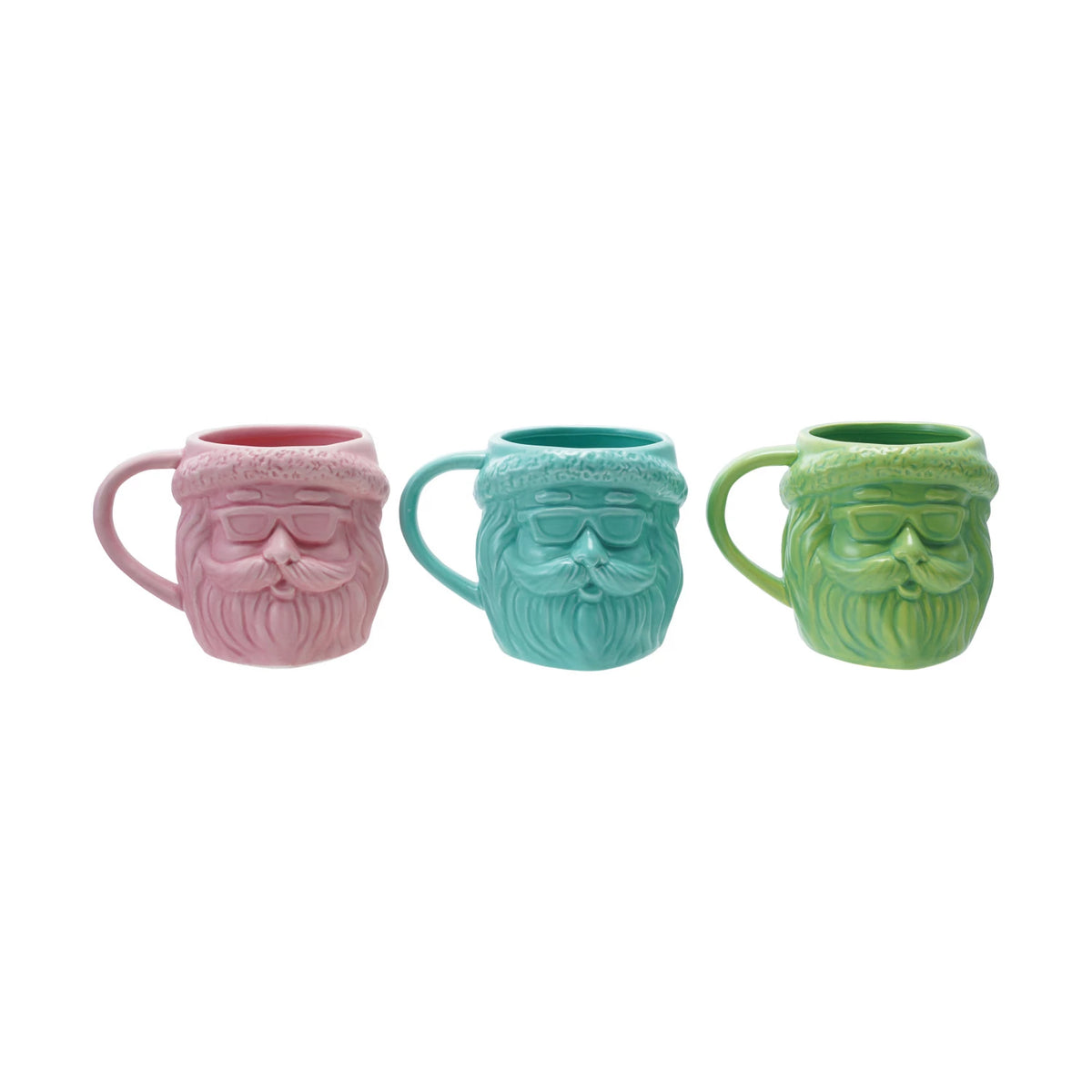 Stoneware Santa Head Shaped Mug