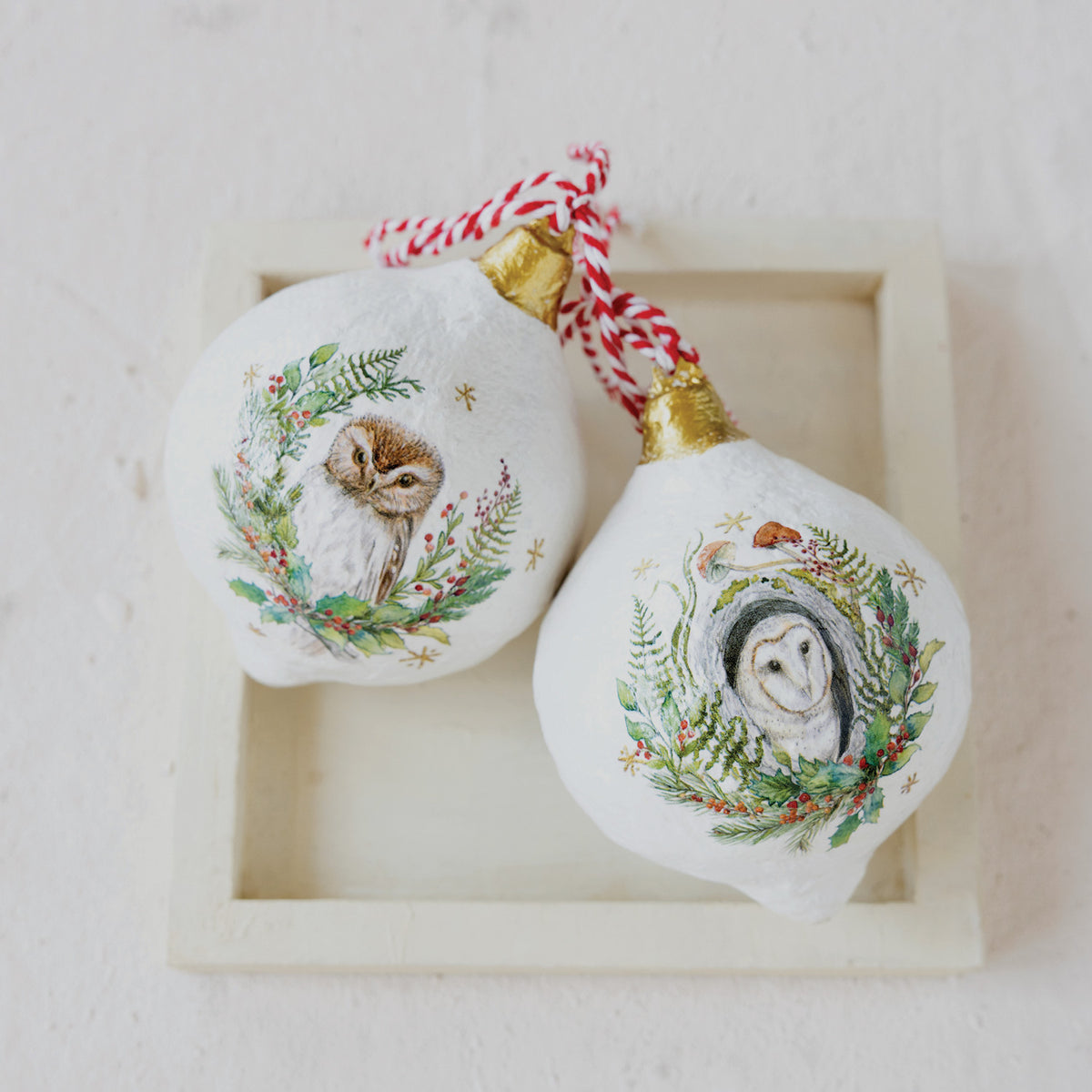 Owl Paper-Mache Ornament