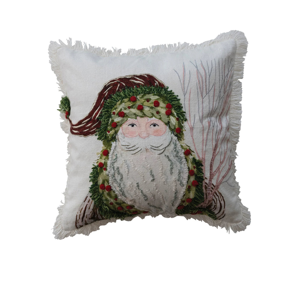 Santa Printed Cotton Pillow