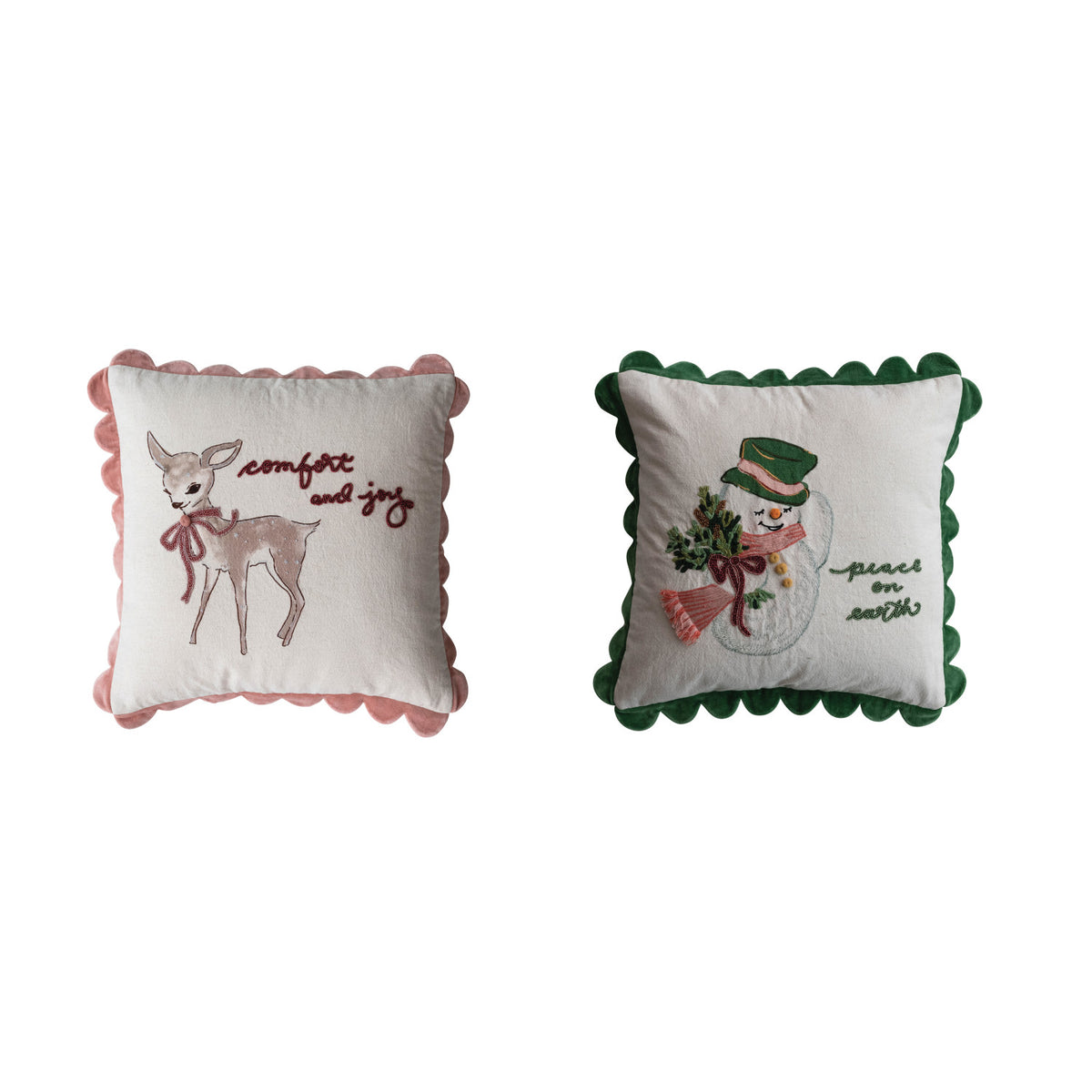 Holiday Image Square Cotton & Linen Pillow