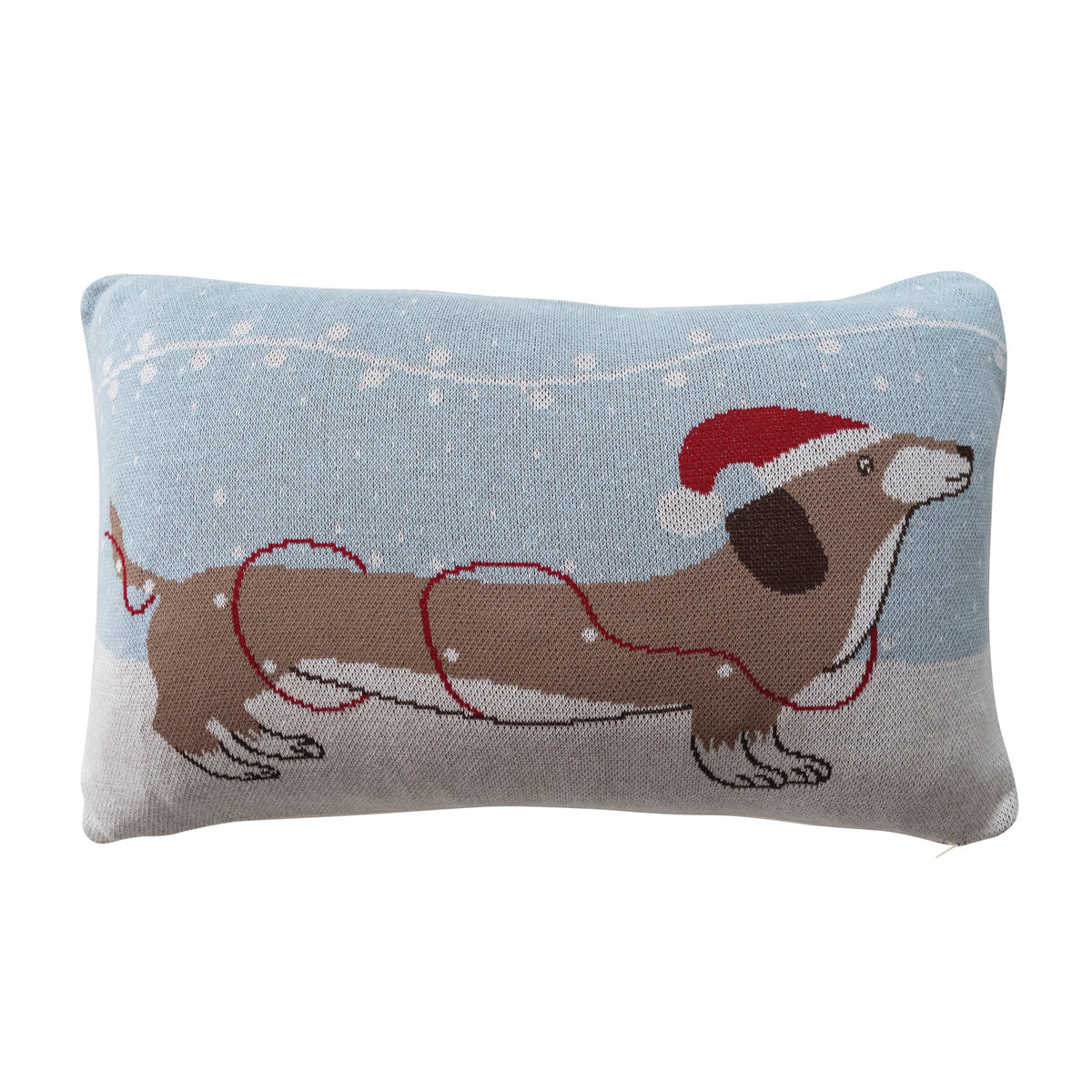 Dachshund In Hat Knit Lumbar Pillow