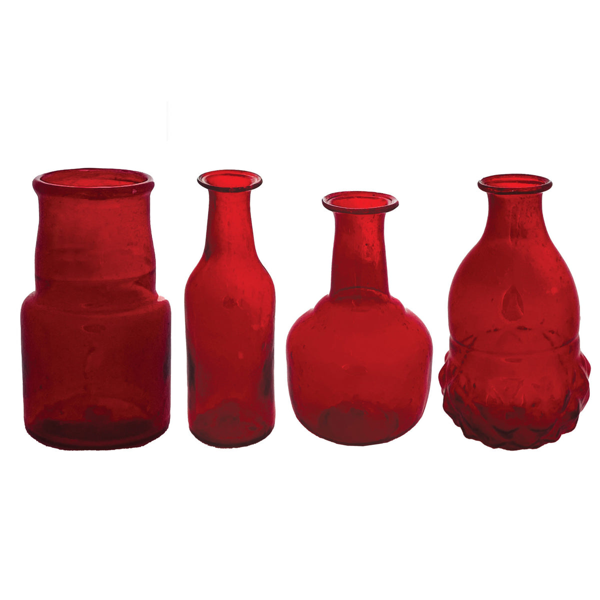 Red Hand-Blown Glass Vase