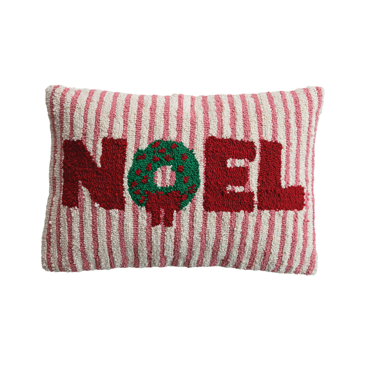 "Noel" Tufted Striped Lumbar Pillow
