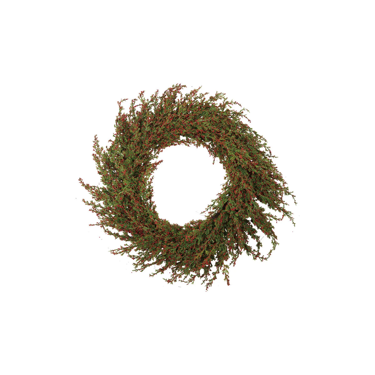 Cypress Wreath With Red Berries