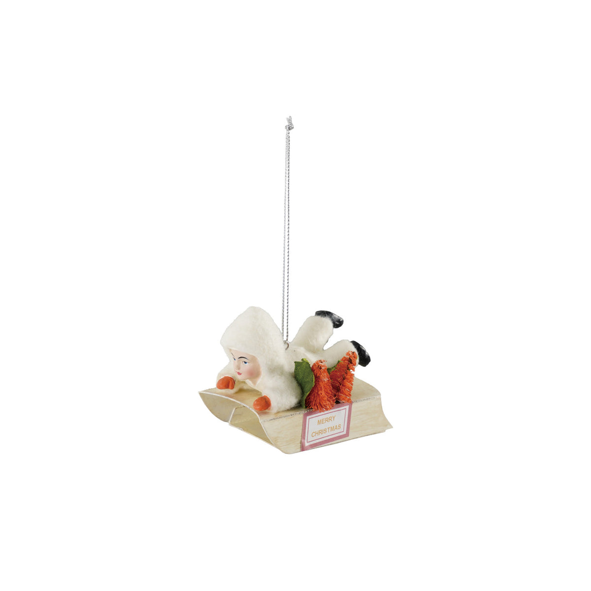 Child On Sled Resin Ornament