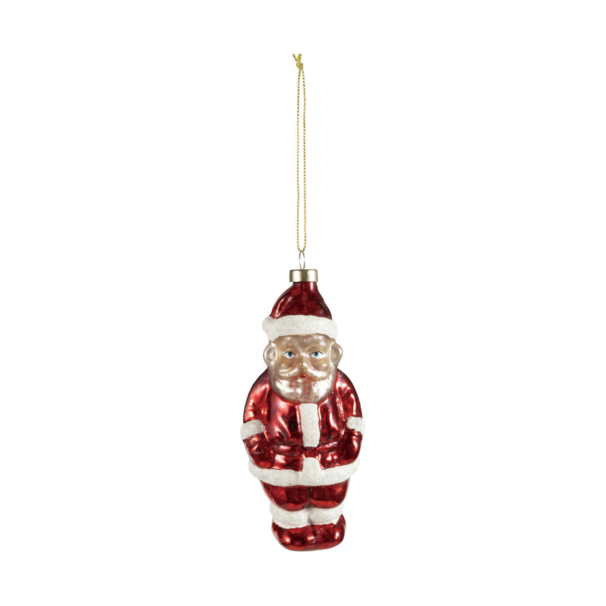 Vintage Glitter Santa Ornament