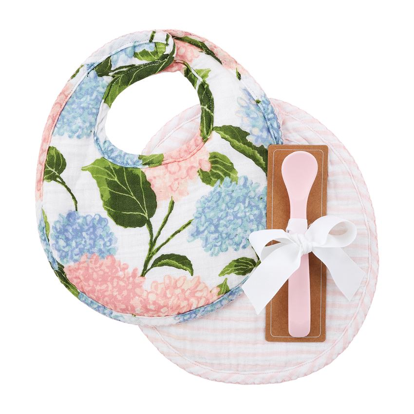Hydrangea Bib & Spoon Set
