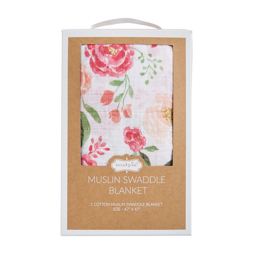 Peony Muslin Swaddle Blanket