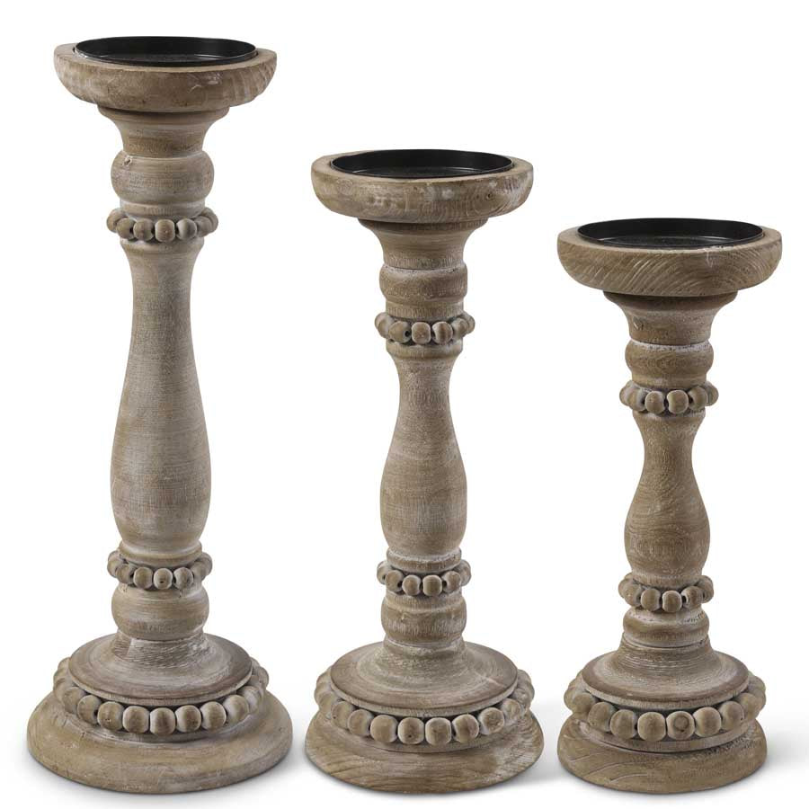 Candleholders w/Beaded Trim