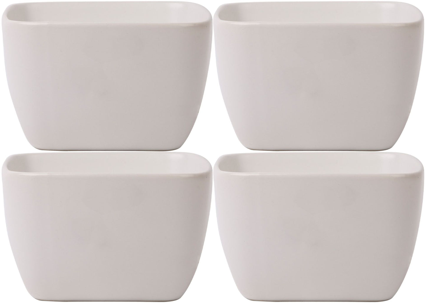 WHITE MATTE SQUARE TIDBIT BOWLS