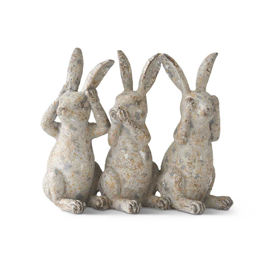 Distressed Gray Bunny Figure