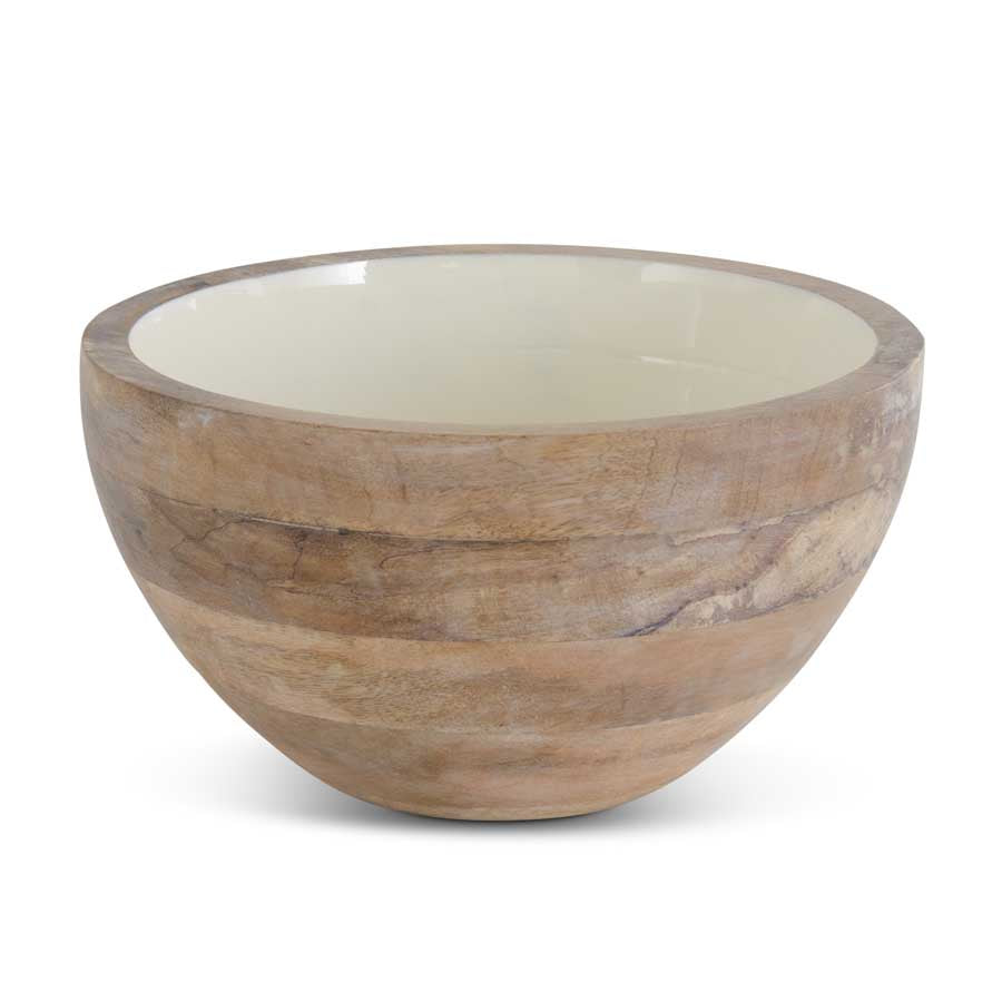 Enameled Mango Wood Bowl