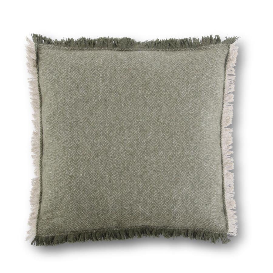 Green Wool Pillow Chic Artique