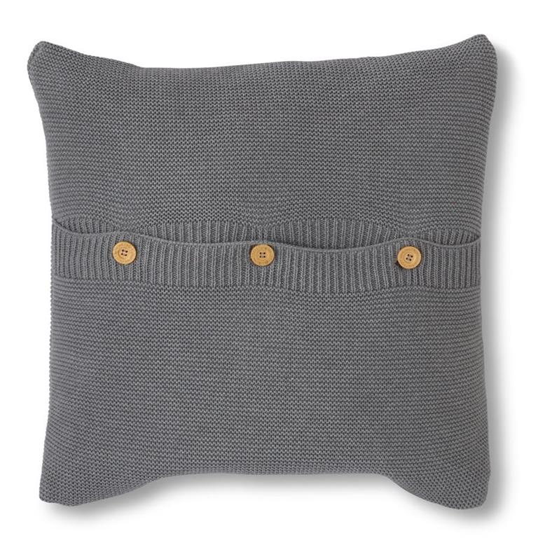 Gray Knit Cotton Pillow