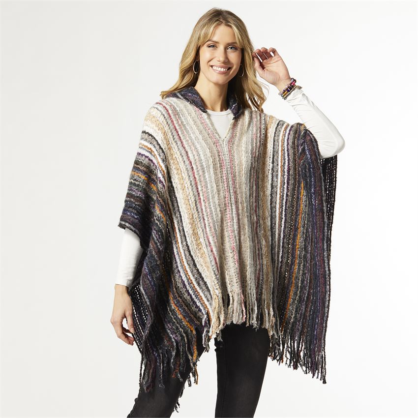 Chunky Poncho with Hood