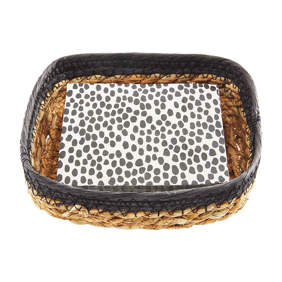 Black Spot Napkin Basket Set