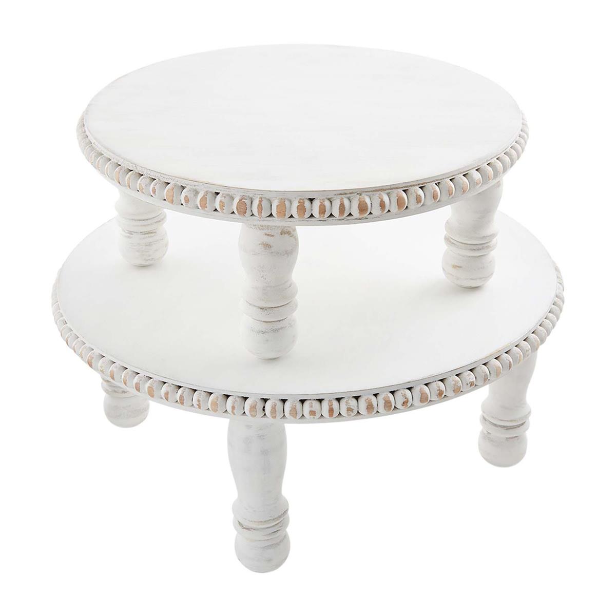 White Beaded Pedestal