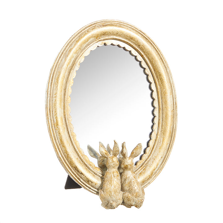 Gold Rabbits Mirrored Decor