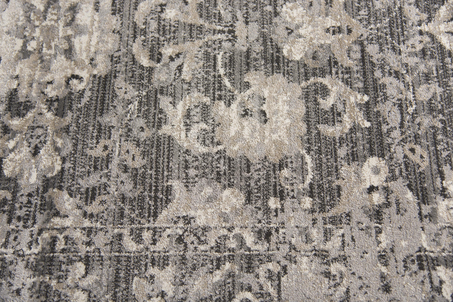 Traditional Charcoal distressed Rug