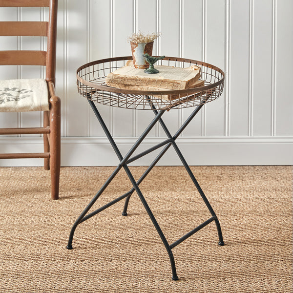 Copper Finish Basket Table