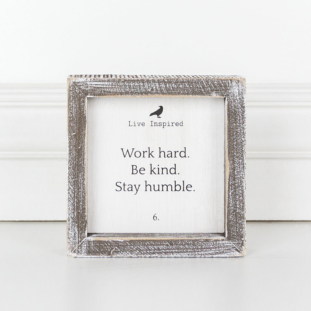 Work Hard Wood Sign