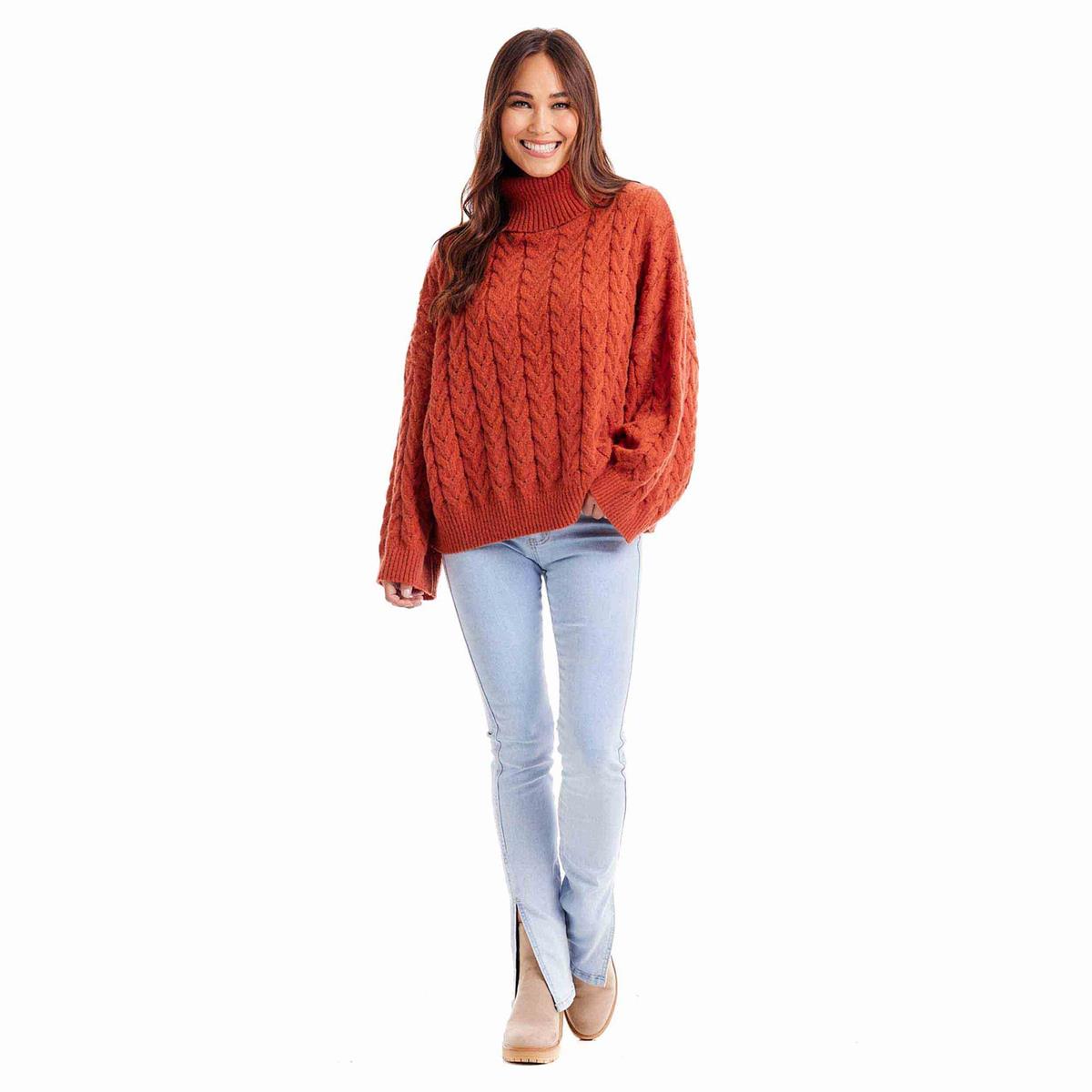 Rust cable knit jumper hotsell