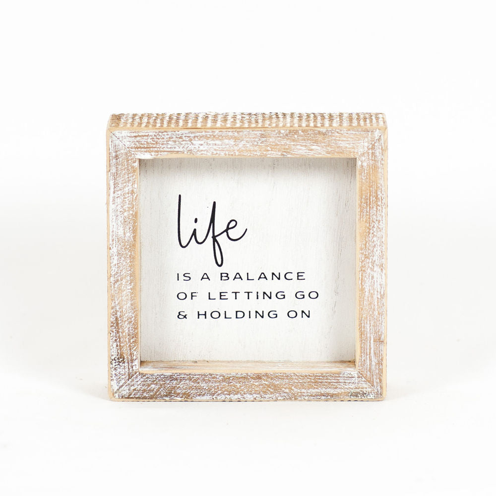 Life Balance Wood Sign