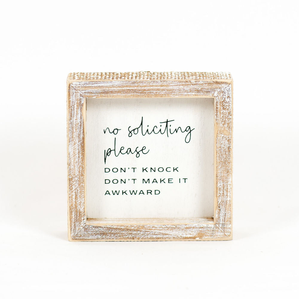 No Soliciting Wood Sign