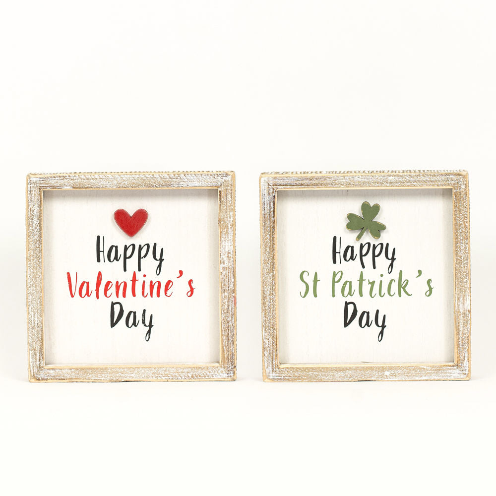Valentine & St Patrick's Day Reversible Sign