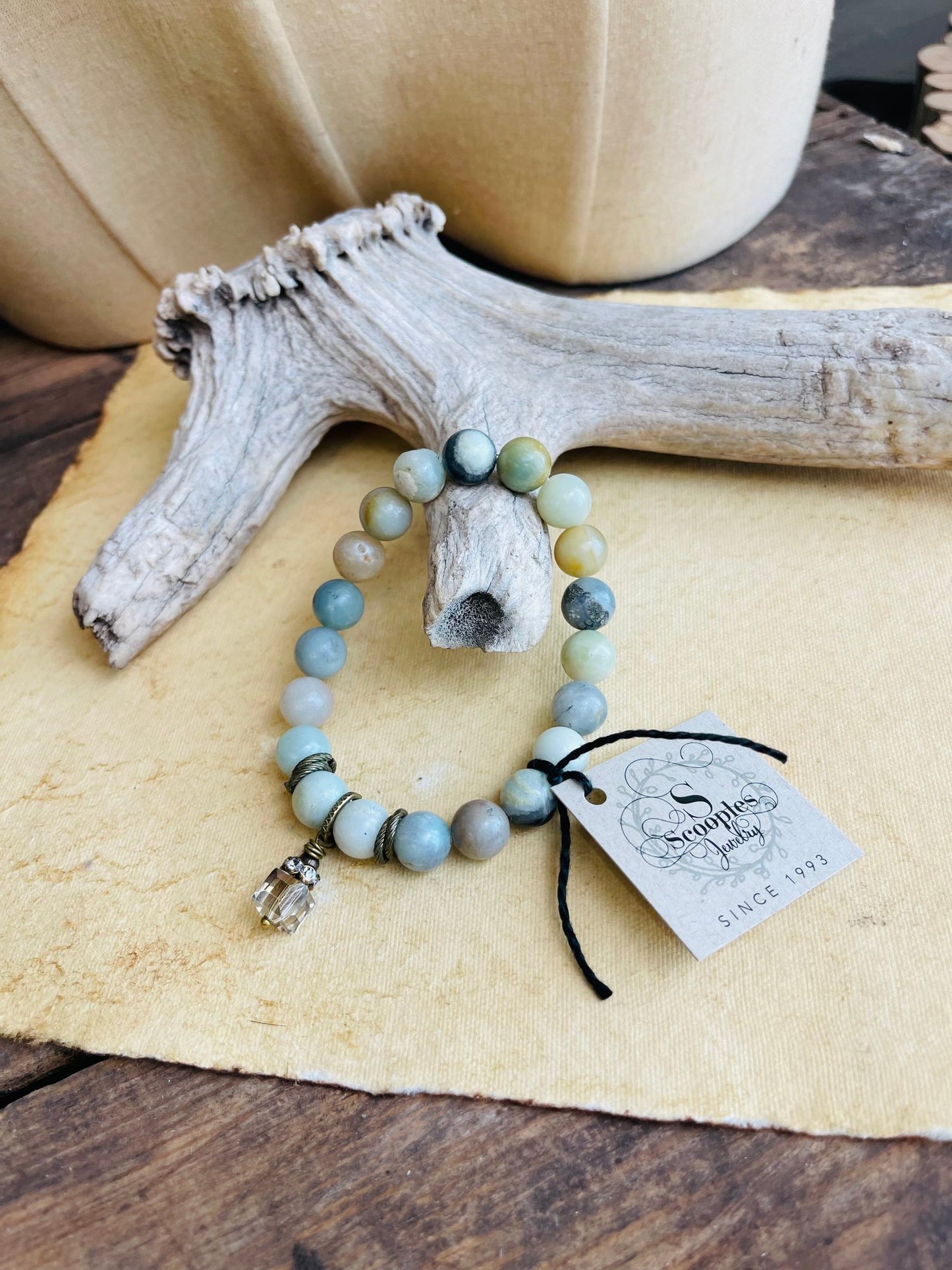 Amazonite Vintage Crystal Bracelet