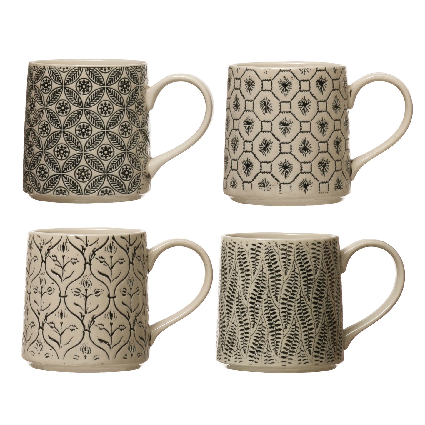 Hand-Stamped Patterned Mug
