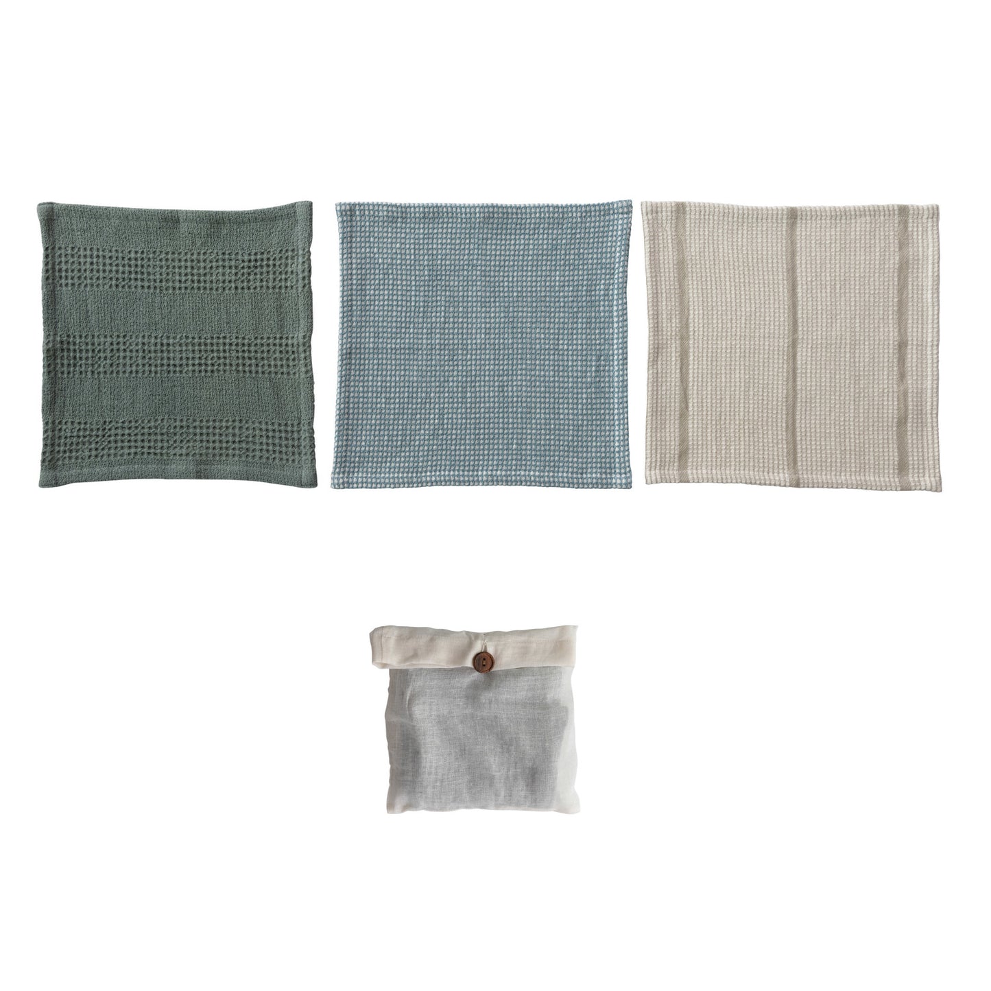 Cotton Waffle Weave Dish Cloth Set