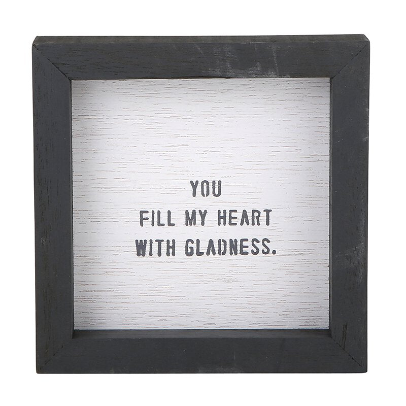 Gladness Framed Sign