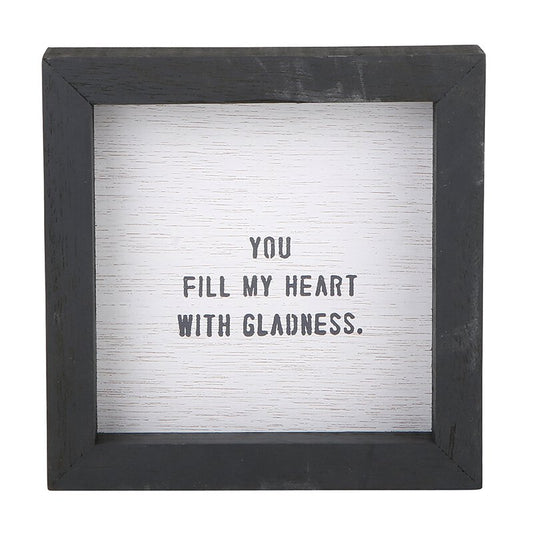 Gladness Framed Sign