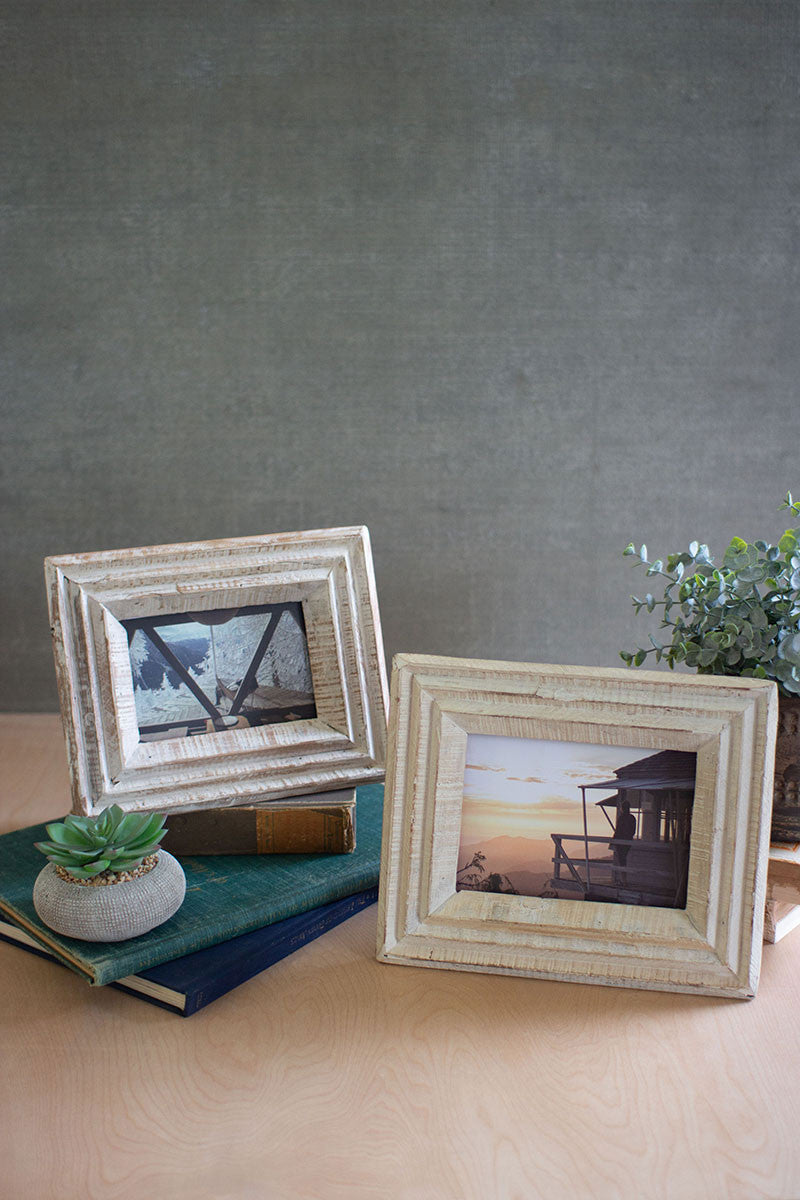 Recycled White Washed Wood Frame