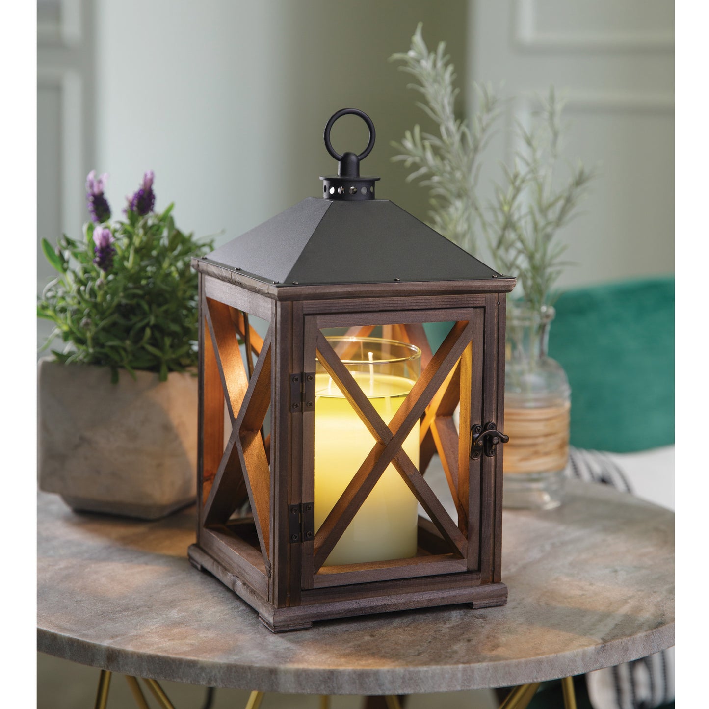 Weathered Espresso Lantern Warmer