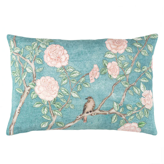 Jolie Embroidered Blue Pillow
