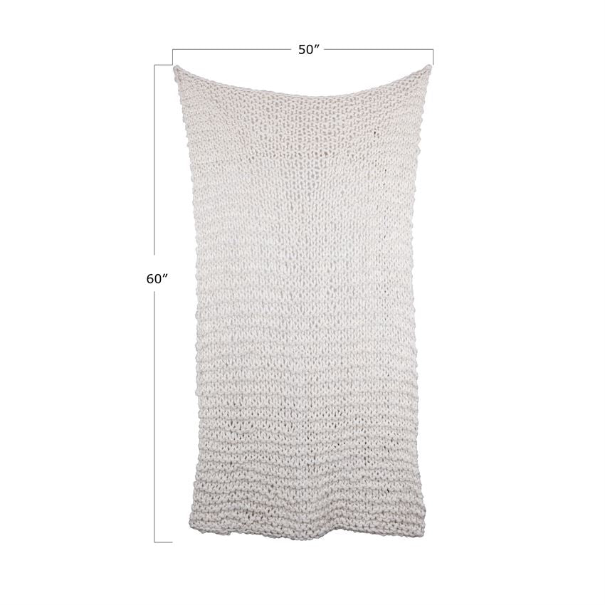 Cream Chunky Knit Throw