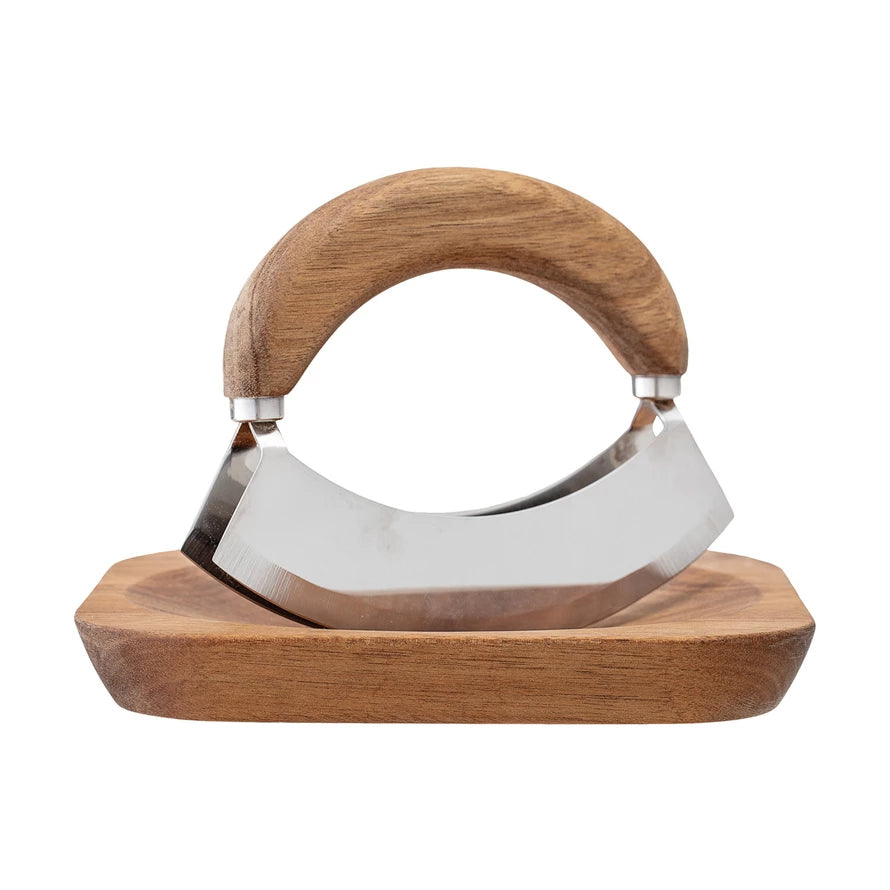 Wood & Stainless Steel Mezzaluna