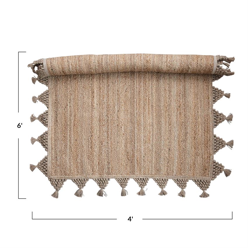 Braided Tassel Jute Rug