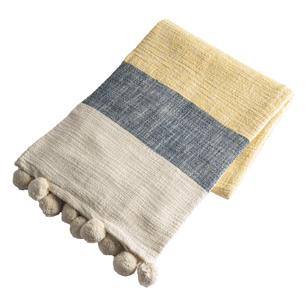 Color Block Slub Throw