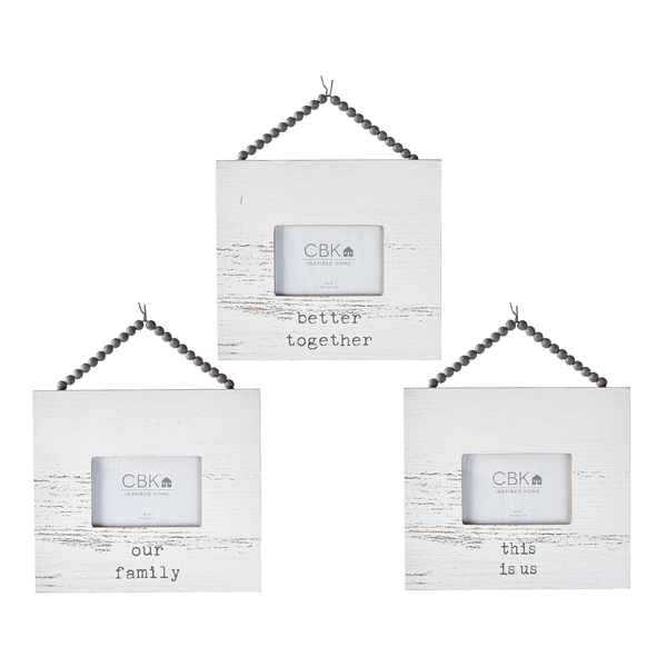 Wood Beaded Hanging Frame