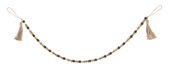 Natural & Black Wood Bead Garland