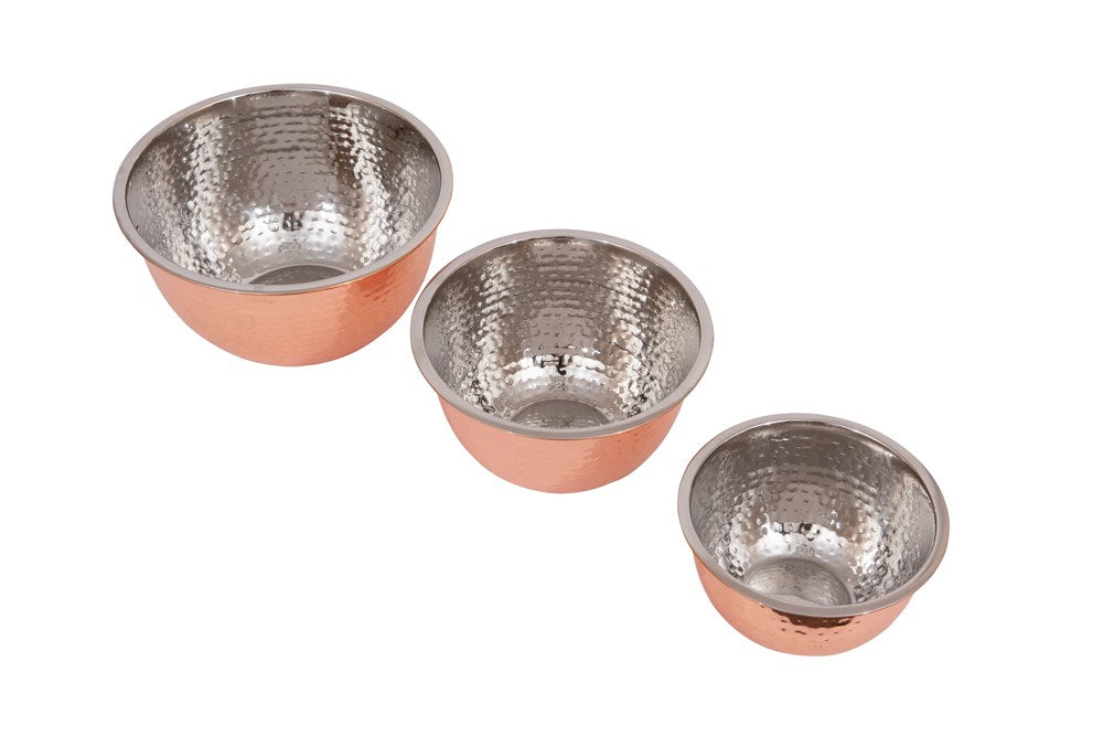 Hammered Copper Finish Bowl Set