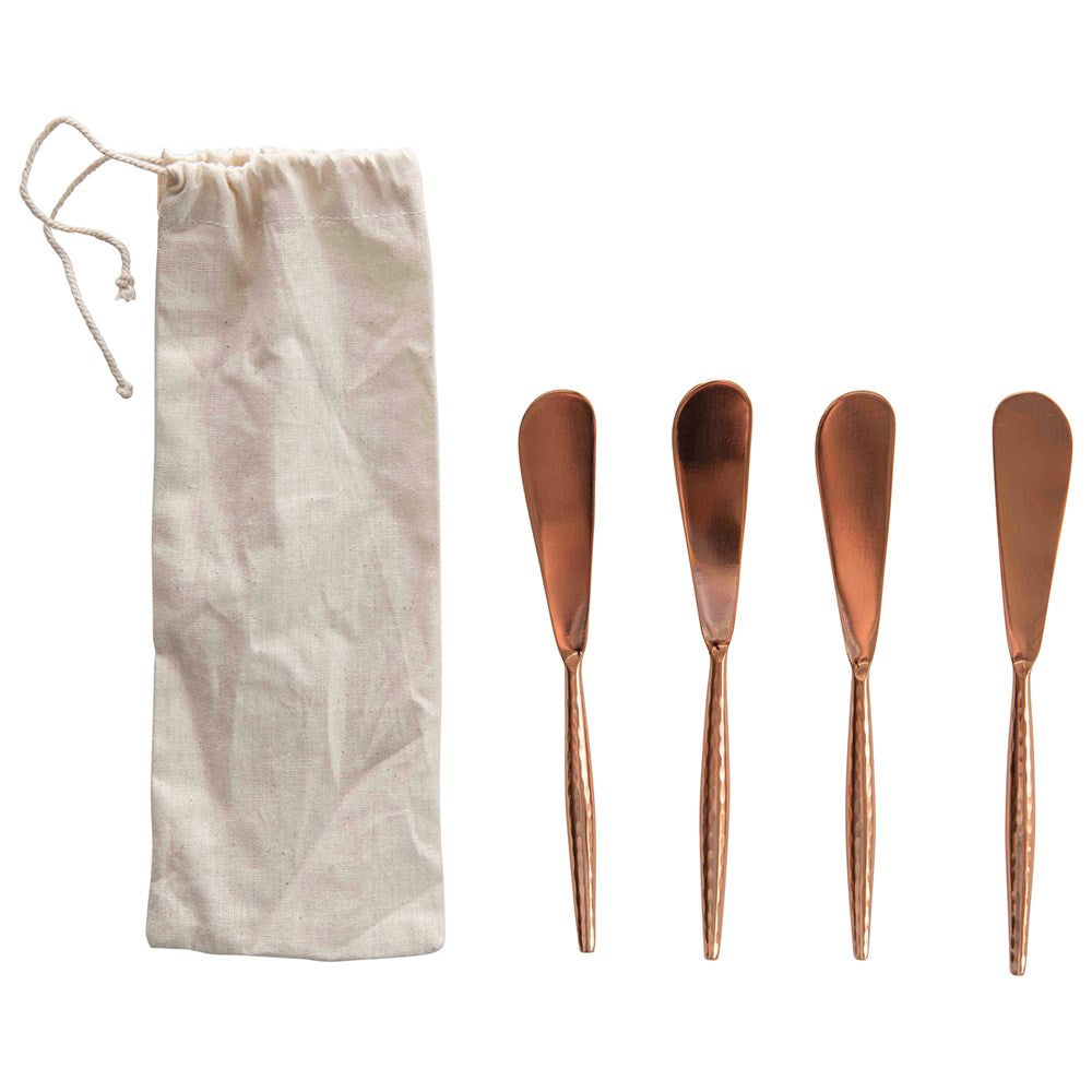 Copper Finish Canape Knives Set