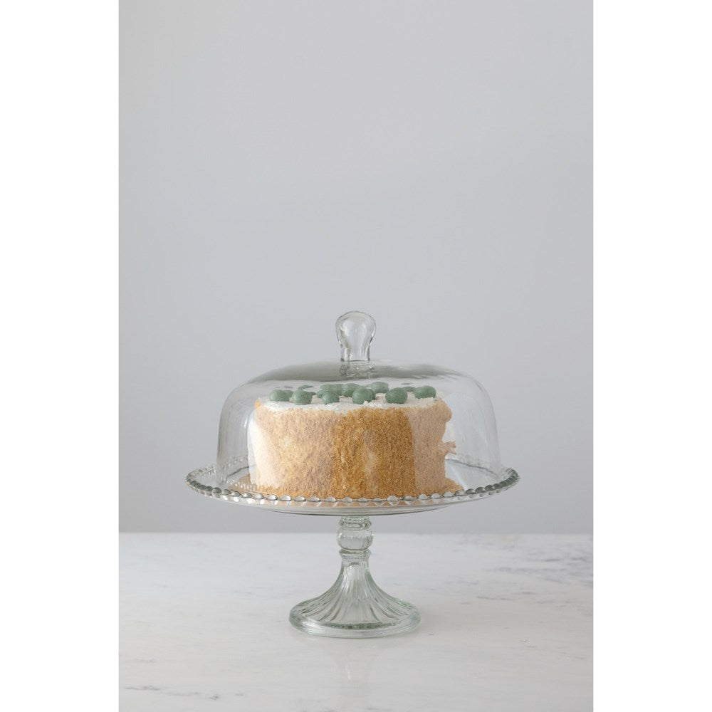 Hobnail Edge Glass Cake Stand